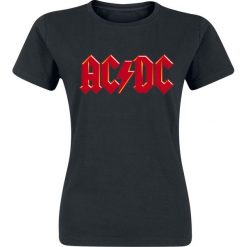 AC/DC Red Logo Koszulka damska czarny. Czarne bluzki na imprezę marki AC/DC, xl, z klasycznym kołnierzykiem. Za 42,90 zł.