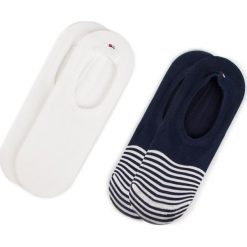 Zestaw 2 par stopek unisex TOMMY HILFIGER - 382002001 Dark Navy 322. Niebieskie skarpetki męskie TOMMY HILFIGER, bez wzorów, z elastanu. Za 44,99 zł.