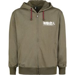 Bluzy męskie: Attack On Titan Cadet Bluza z kapturem rozpinana khaki