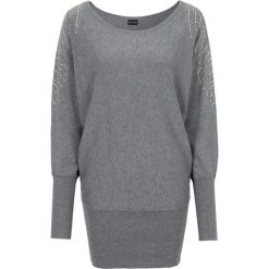 Sweter bonprix szary melanż. Szare swetry klasyczne damskie bonprix. Za 99,99 zł.