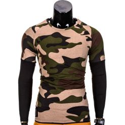 T-shirty męskie: LONGSLEEVE MĘSKI BEZ NADRUKU L65 – MORO