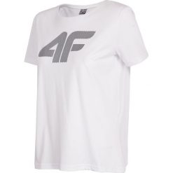 T-shirt damski TSD304 - biały. Białe t-shirty damskie marki 4f, bez wzorów, bez kołnierzyka. Za 49,99 zł.
