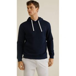 Mango Man - Bluza. Niebieskie bluzy męskie Mango Man, s, bez wzorów, z bawełny, z kapturem, bez rękawów, z kapturem. W wyprzedaży za 69,90 zł.