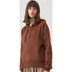 Bluza oversize z kapturem - Brązowy. Pomarańczowe bluzy damskie Sinsay, s, bez wzorów, bez rękawów, z kapturem. Za 49,99 zł.