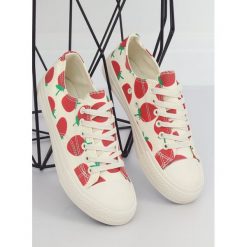 Trampki beżowe BINNUT. Brązowe buty sportowe damskie FunKee.pl, bez wzorów, z tkaniny, sportowe. Za 97,99 zł.