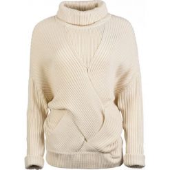 Pepe Jeans sweter damski Louise L kremowy. Białe swetry damskie Pepe Jeans, l, bez wzorów, z jeansu, bez rękawów, bez kaptura. W wyprzedaży za 235,00 zł.