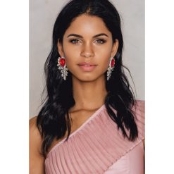 Kolczyki damskie: NA-KD Accessories Kolczyki z czerwonymi kryształami – Red,Multicolor,Silver