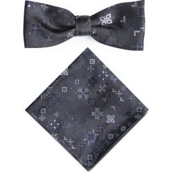 Mucha z poszetką MUS0001401. Czarne muszki męskie Giacomo Conti, bez wzorów, z mikrofibry, eleganckie. Za 69,00 zł.
