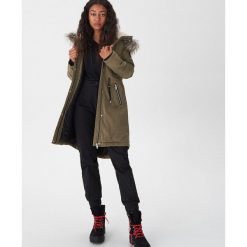 Parka z futrzanym kapturem - Khaki. Brązowe parki damskie House, s, bez wzorów, z futra. Za 369,99 zł.