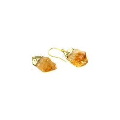 Earrings Cytryn Raw złoto. Żółte kolczyki damskie marki Brazi druse jewelry, z cytrynem, złote. Za 170,00 zł.