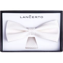 MUCHA ECRU SLIM. Szare muszki męskie marki LANCERTO, z dzianiny, eleganckie. Za 79,90 zł.