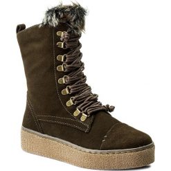 Buty zimowe damskie: Botki BUGATTI - 421-28832-1459-7152 Dark Green/Beige