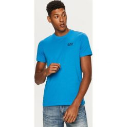 EA7 Emporio Armani - T-shirt. Niebieskie t-shirty męskie EA7 Emporio Armani, s, bez wzorów, z bawełny, z okrągłym kołnierzem. Za 219,90 zł.