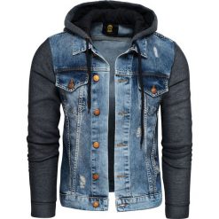 Kurtka męska jeansowa z kapturem PLUS EIGHTEEN. Kurtki męskie Recea, s, bez wzorów, z bawełny, klasyczne, z kapturem. Za 399,99 zł.