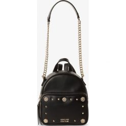 Versace Jeans - Plecak damski, czarny. Czarne plecaki damskie Versace Jeans, bez wzorów, z jeansu. Za 799,95 zł.