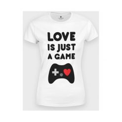 Koszulka damska Love is just a game. Koszulki damskie MegaKoszulki, m, bez wzorów, z bawełny, z podwójnym kołnierzykiem, bez rękawów. Za 49,90 zł.
