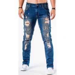 Spodnie męskie jeansowe P210 - niebieskie. Niebieskie spodnie męskie Ombre Clothing, na co dzień, m, bez wzorów, z bawełny. Za 49,00 zł.
