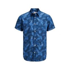 Jack&Jones Koszula Męska Jorpaka Shirt Ss Dark Denim (Rozmiar Xl). Niebieskie koszule męskie marki Jack&Jones, xl, z denimu. W wyprzedaży za 82,00 zł.