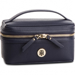 Kosmetyczka TOMMY HILFIGER - Th Core Make Up Bag AW0AW06299 413. Niebieskie kosmetyczki męskie TOMMY HILFIGER, bez wzorów, ze skóry ekologicznej. W wyprzedaży za 179,00 zł.