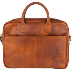 Skórzana torebka w kolorze brązowym na laptop - 40 x 29 x 5 cm. Brązowe torby na laptopa Bloomsbury, w paski, ze skóry. W wyprzedaży za 253,95 zł.