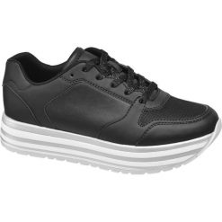 Sneakersy damskie Graceland czarne. Czarne sneakersy damskie marki Graceland, z materiału. Za 119,90 zł.