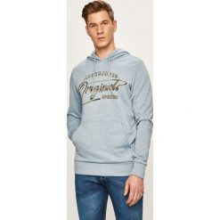 Jack & Jones - Bluza. Niebieskie bluzy męskie Jack & Jones, s, z nadrukiem, z bawełny, z kapturem, bez rękawów, z kapturem. W wyprzedaży za 99,90 zł.