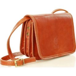MARCO MAZZINI Włoska listonoszka vera pelle classic camel. Brązowe listonoszki damskie MAZZINI, na co dzień, w paski, ze skóry, małe, bez dodatków. W wyprzedaży za 199,00 zł.