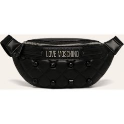 Love Moschino - Nerka. Czarne nerki damskie Love Moschino, w paski, ze skóry ekologicznej, casualowe, pikowane, bez dodatków. Za 639,90 zł.