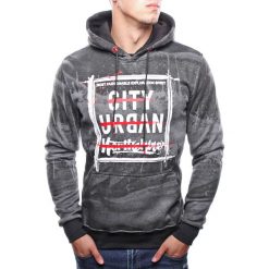 Bluza męska z kapturem grafitowa Recea. Szare bluzy męskie Recea, xl, bez wzorów, z bawełny, z kapturem, bez rękawów, z kapturem. Za 49,16 zł.