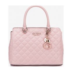 Guess Melise Luxury Torebka Beżowy. Brązowe torebki klasyczne damskie Guess, w paski, z poliesteru, bez dodatków. Za 610,95 zł.