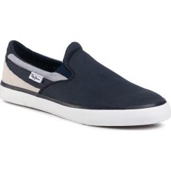 Tenisówki PEPE JEANS - Kenton Slip On PMS30603 Navy 595. Niebieskie półbuty męskie Pepe Jeans, bez wzorów, z jeansu, bez zapięcia. W wyprzedaży za 179,00 zł.