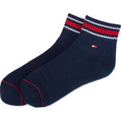 Zestaw 2 par wysokich skarpet unisex TOMMY HILFIGER - 372021001 Dark Navy 322. Niebieskie skarpetki damskie TOMMY HILFIGER, bez wzorów, z elastanu. Za 44,99 zł.