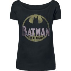 Batman Up All Night Koszulka damska czarny. Czarne bluzki damskie marki Batman, xs, z napisami. Za 62,90 zł.