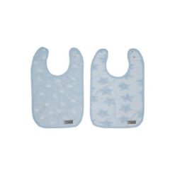 Bébé jou Śliniaczek Fabulous frosted blue, 2 szt. - niebieski. Niebieskie śliniaki marki Bebe-Jou, z bawełny. Za 54,00 zł.