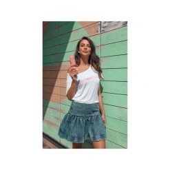 Spódnica jeans LABIBI. Niebieskie spódniczki damskie Matte born in la, s, bez wzorów, z jeansu. Za 370,00 zł.