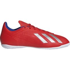 Buty halowe adidas X 18.4 In M BB9406. Czerwone buty sportowe męskie Adidas, z materiału, bez zapięcia, do piłki nożnej. W wyprzedaży za 249,00 zł.