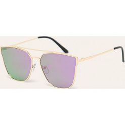 Answear - Okulary przeciwsłoneczne. Czarne okulary przeciwsłoneczne damskie ANSWEAR. Za 49,90 zł.