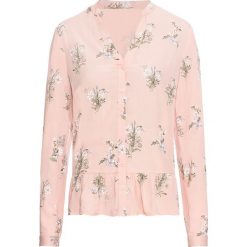 Bluzka z baskinką bonprix stary jasnoróżowy z nadrukiem. Różowe koszulki damskie bonprix, z nadrukiem, eleganckie, ze stójką. Za 79,99 zł.