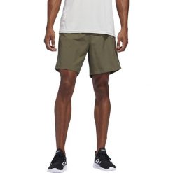 MĘSKIE SZORTY DO BIEGANIA OWN THE RUN (L 5"). Zielone spodenki sportowe męskie Adidas, m, bez wzorów, z poliesteru, klasyczne, do biegania, climacool (adidas). W wyprzedaży za 79,99 zł.