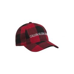 Czapki z daszkiem Calvin Klein Jeans K50K505095 CHEK CAP. Czerwone czapki męskie Calvin Klein Jeans, bez wzorów, z jeansu. Za 151,38 zł.