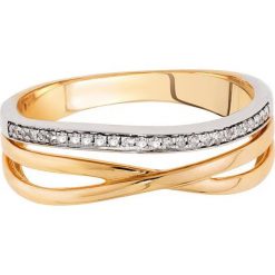 RABAT Pierścionek - , Diament 0,08ct. Żółte pierścionki damskie W.KRUK, z diamentem, złote. W wyprzedaży za 999,00 zł.
