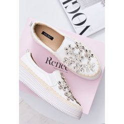 Białe Slip On Want Me To Do?. Białe trampki damskie slip on marki vices, z aplikacjami. Za 69,99 zł.