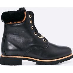 Panama Jack - Botki. Czarne botki damskie na obcasie marki Panama Jack, z materiału, na sznurówki. W wyprzedaży za 399,90 zł.