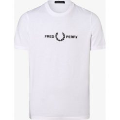 Fred Perry - T-shirt męski, biały. Białe t-shirty męskie Fred Perry, xl, z haftami, z bawełny, bez kołnierzyka. Za 249,95 zł.