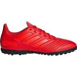 Buty piłkarskie adidas Predator 19.4 Tf M D97973. Czerwone buty sportowe męskie Adidas, z materiału, bez zapięcia, do piłki nożnej. W wyprzedaży za 289,00 zł.