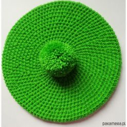 Unikatowy beret. Żółte berety damskie Pakamera, bez wzorów. Za 150,00 zł.