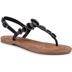 Sandały TAMARIS - 1-28063-34 Black 001. Czarne klapki damskie Tamaris, bez wzorów, ze skóry, bez obcasa, na obcasie. W wyprzedaży za 159,00 zł.