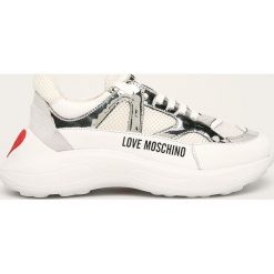 Love Moschino - Buty. Białe buty sportowe damskie Love Moschino, bez wzorów, ze skóry, sportowe. Za 899,90 zł.