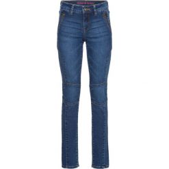 Dżinsy Skinny z zamkami bonprix niebieski "stone”. Niebieskie jeansy damskie marki bonprix, z jeansu. Za 109,99 zł.