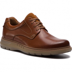 Półbuty CLARKS - Un Ramble Lo 261369967 Dark Tan Leather. Brązowe półbuty skórzane męskie Clarks. W wyprzedaży za 439,00 zł.